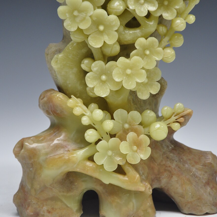 青田石雕摆件 封门青 《梅花》精品收藏