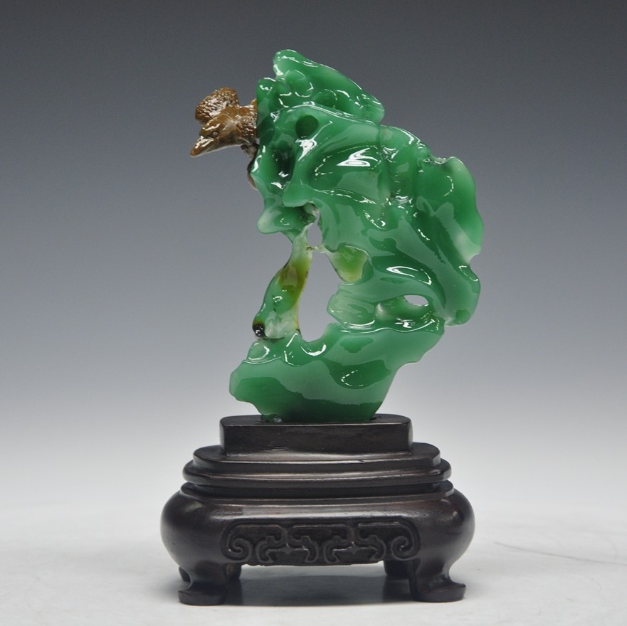 《鹏程万里》雅安翡翠绿 青田石雕摆件精品 精品收藏