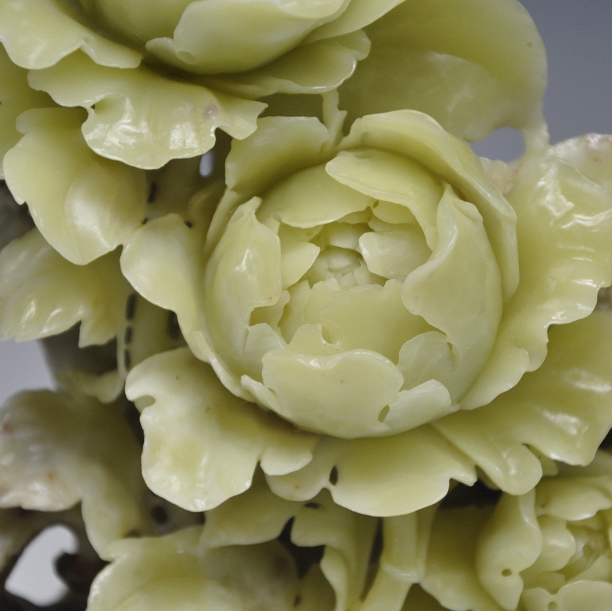 《花开富贵》 青田石雕摆件 牡丹 送礼佳品