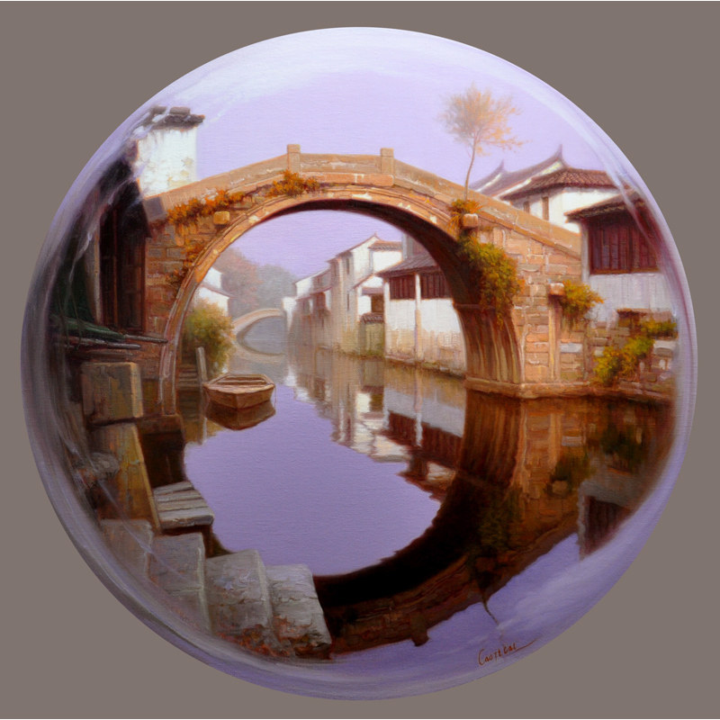 曹继才《秋韵》布面油画