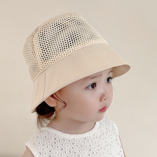 婴儿帽子 防晒帽夏季薄款透气渔夫帽可爱婴幼儿童宝宝盆帽遮阳帽