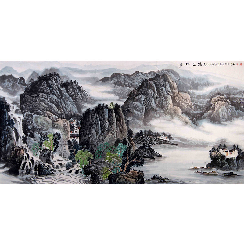 巨幅 卢少波 《江山多娇》 国家一级美术师