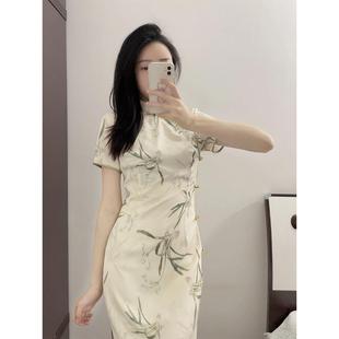 新中式连衣裙女装小个子夏季2024新款短袖旗袍年轻款国风改良长裙