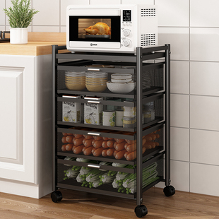 厨房蔬菜收纳置物架落地多层放水果多功能夹缝储物柜抽屉式菜篮子
