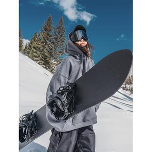 定制awka滑雪服卫衣女男款装备单板国潮外套内胆美式内搭保暖防寒