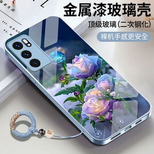 七彩花朵适用oppoReno6手机壳新款reno6pro创意时尚个性reno5高级感reno4pro玻璃5por全包镜头潮牌4se保护套