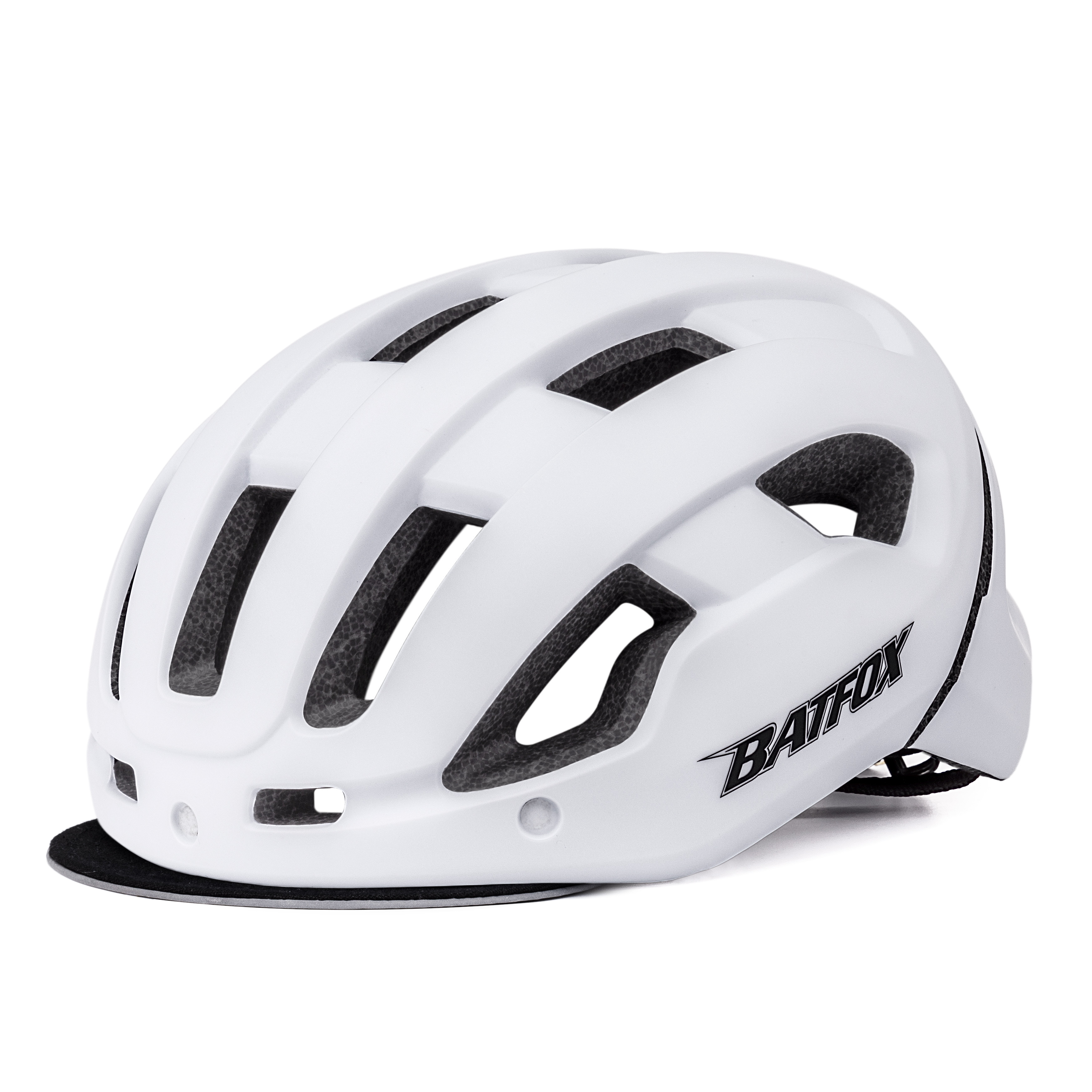 BATFOX自行车头盔城市头盔山地车一体成型骑行头盔带警示灯安全帽