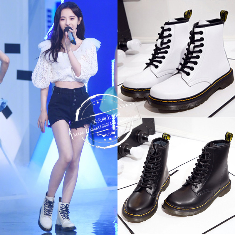 鞠婧祎同款鞋马丁靴短靴子的男女款情侣机场鞠婧炜女1460女神舞台