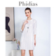 Phidias法式气质白色连衣裙女装夏季2024年新款甜美收腰中袖裙子
