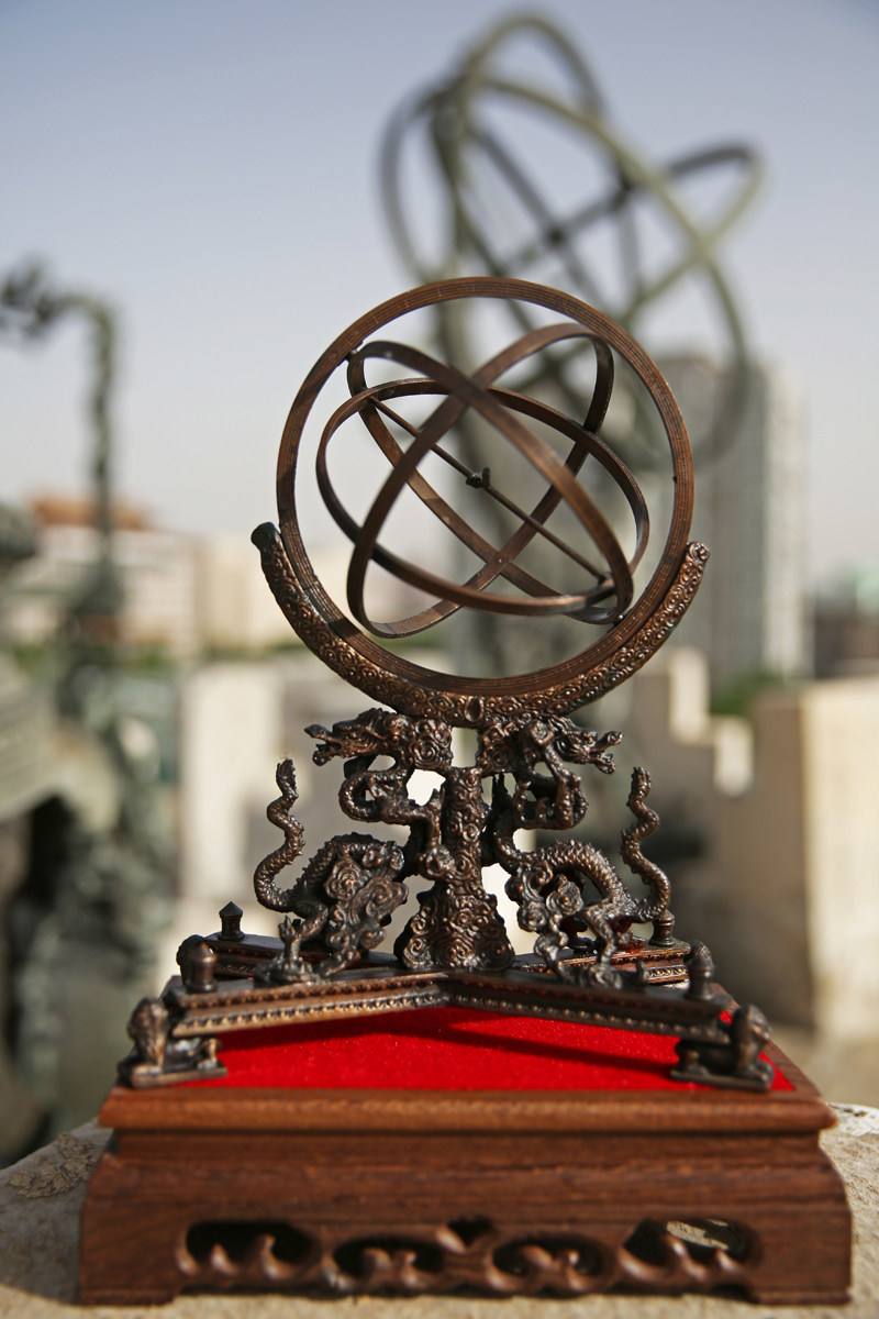 北京古观象台黄道经纬仪明清古天文仪器观星授时黄道经纬仪模型