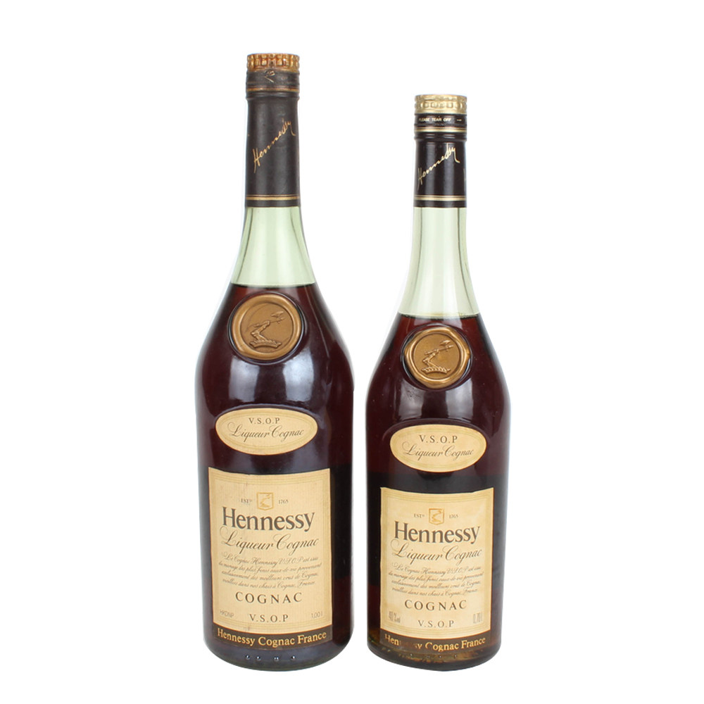 12.80年代青瓶长颈轩尼诗vsop 40度700ml*/1000ml 2瓶