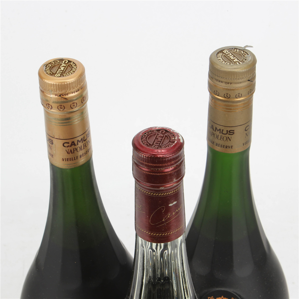 68.80/90年代2斤卡慕vsop 拿破仑 40度1000ml*3瓶老洋酒收藏