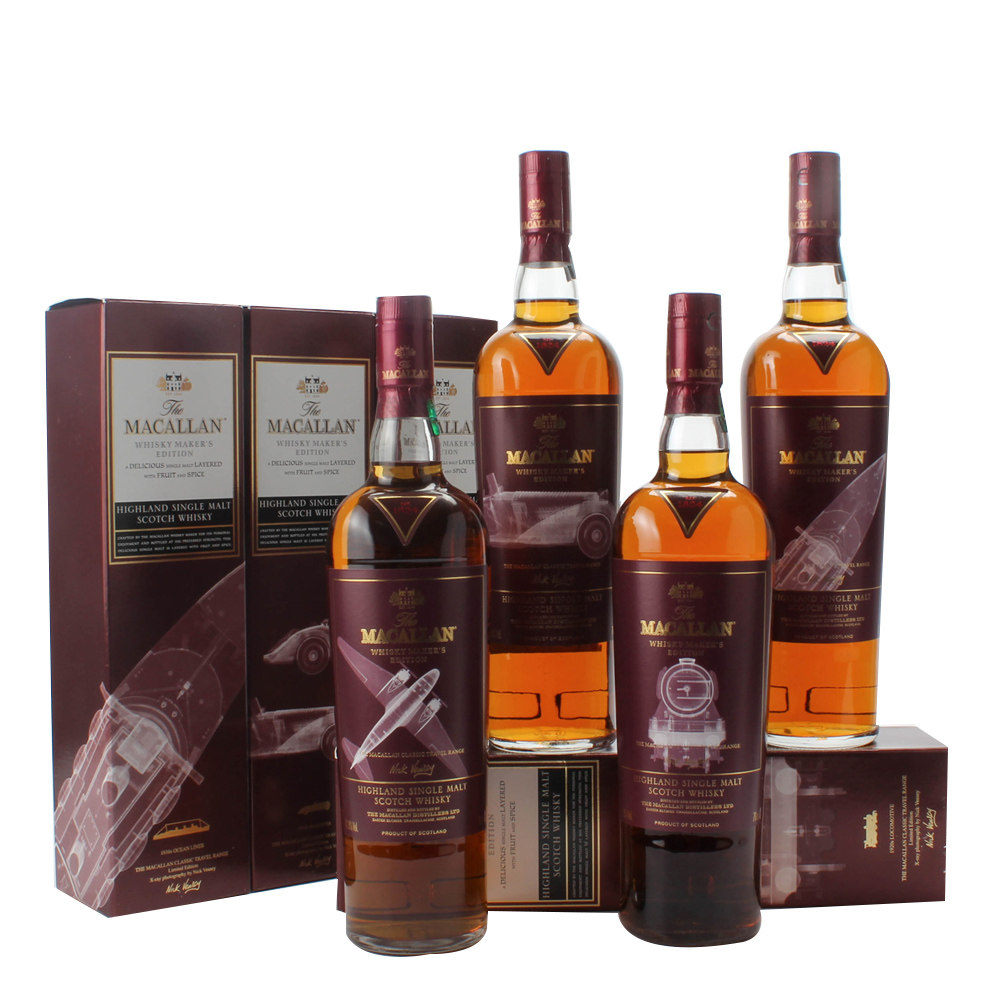 2010年代版麦卡伦旅行组42.8度700ml*4瓶老洋酒收藏