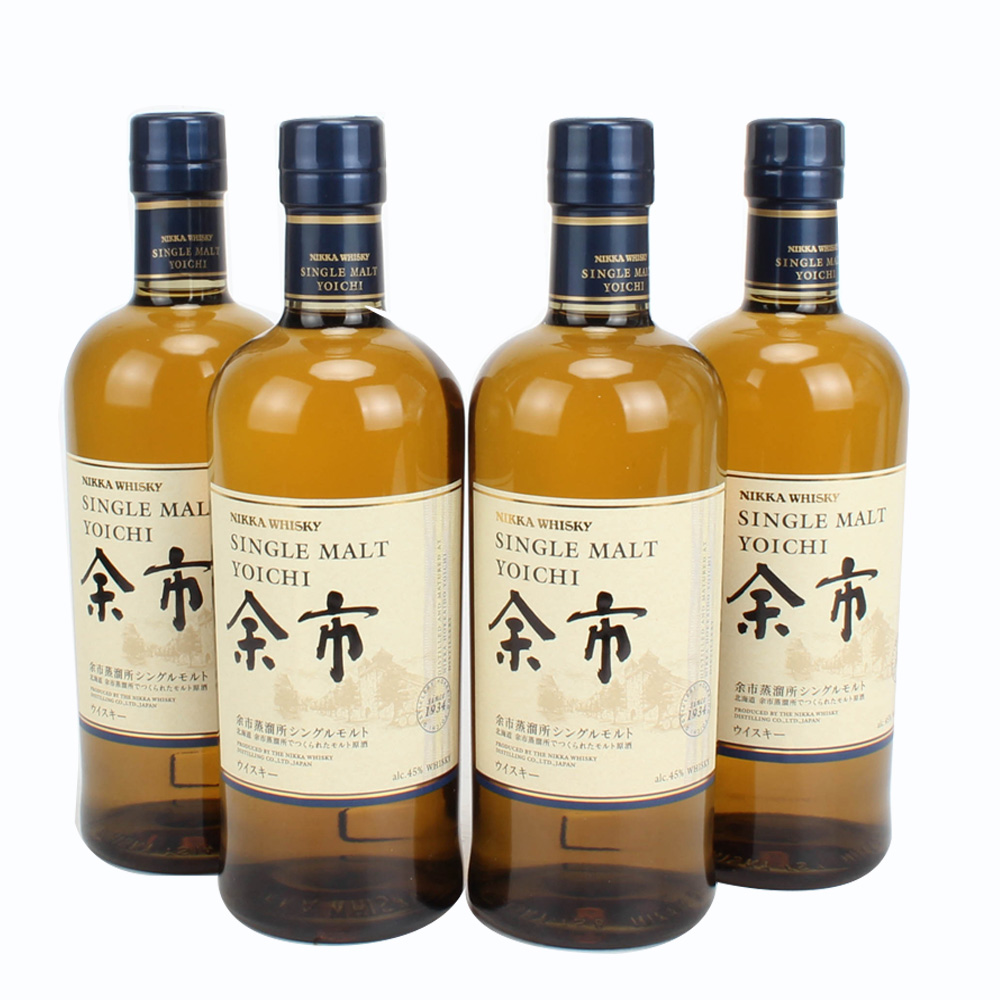 26.2010年代日本威士忌酒日本nikk余市威士忌45度700ml*4瓶