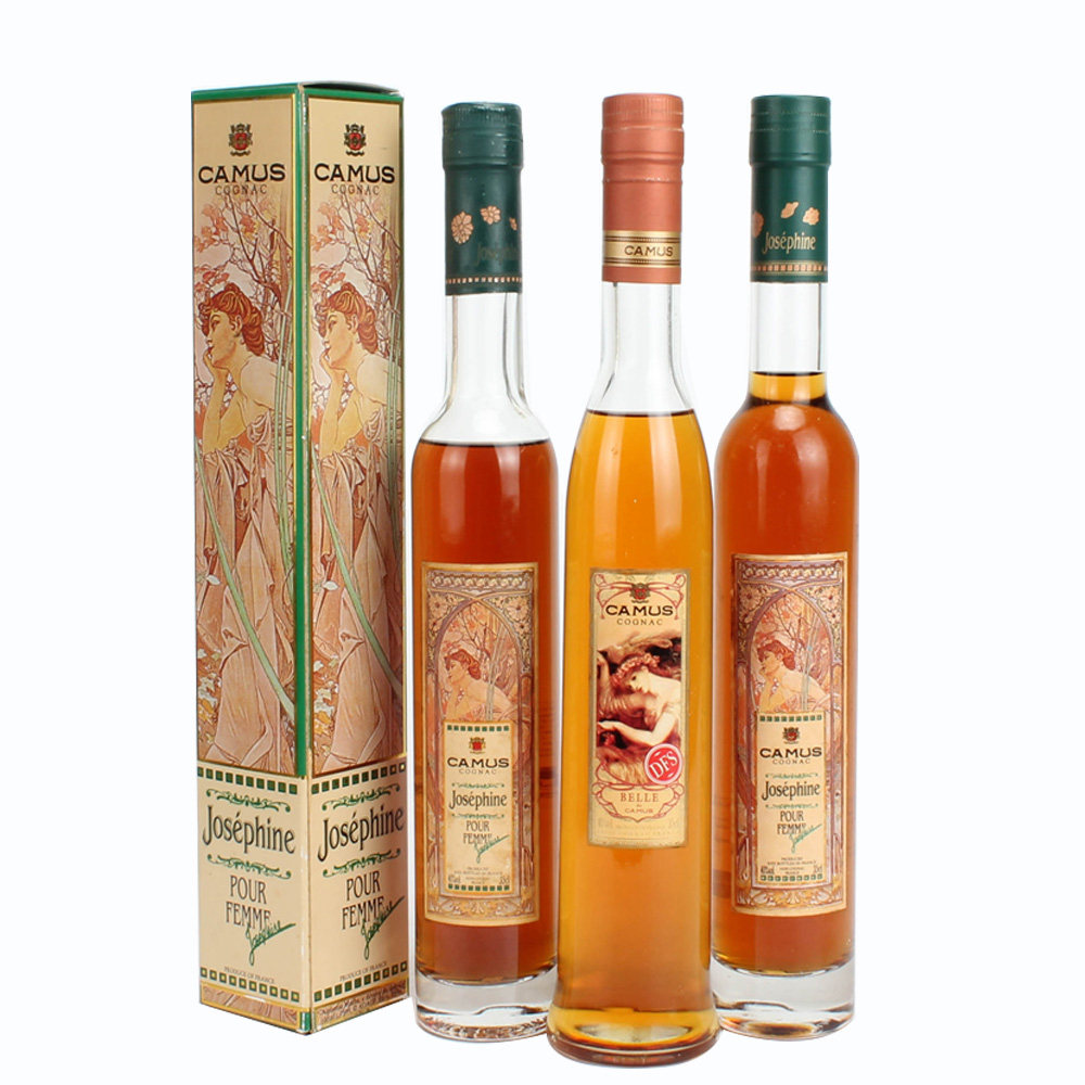 52.90年代camus卡慕金花约瑟芬干邑 40度350ml*3 老洋酒收藏