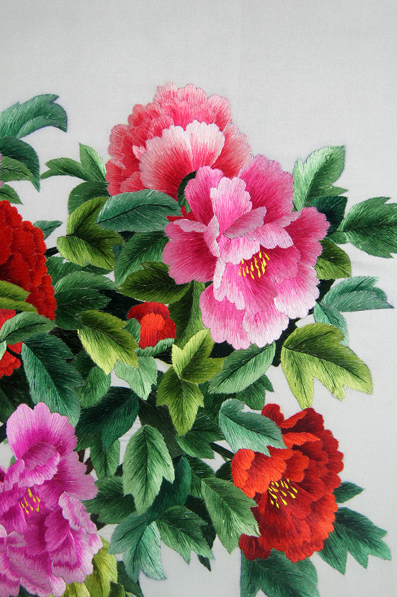 苏绣单面绣 《花开富贵》刺绣