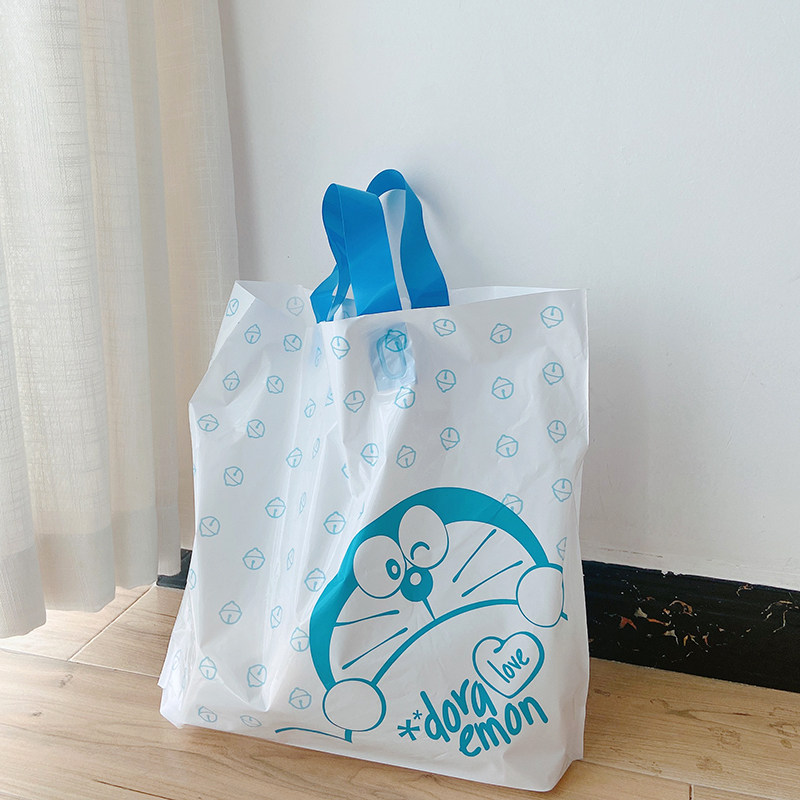 哆啦a梦礼物袋_ins风可爱哆啦a梦卡通塑料袋加厚加大高颜值礼品袋手提