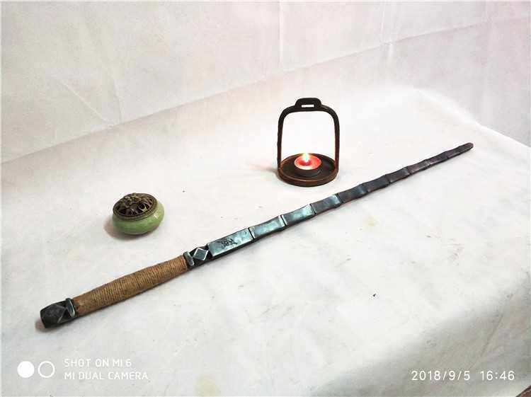 复古钢鞭霸王鞭钢锏影视道具租赁冷兵器手工锻造亢龙锏武术器械