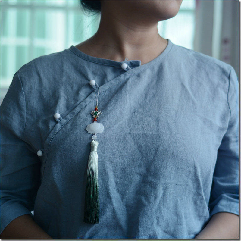 古缇苏渐变装饰扣子穗褙创意服挂坠旗袍吊胸前衣襟挂件汉挂饰复古