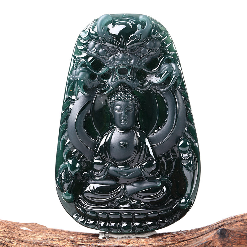 【神龙护主】老坑冰糯种精雕霸气神龙护主挂件 71.79g