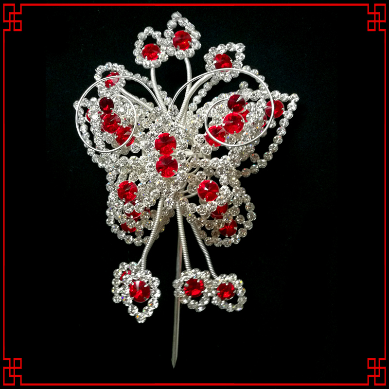 戏曲用品大全顶花京剧戏服头面唱戏头饰双光水钻大蝴蝶青衣花旦