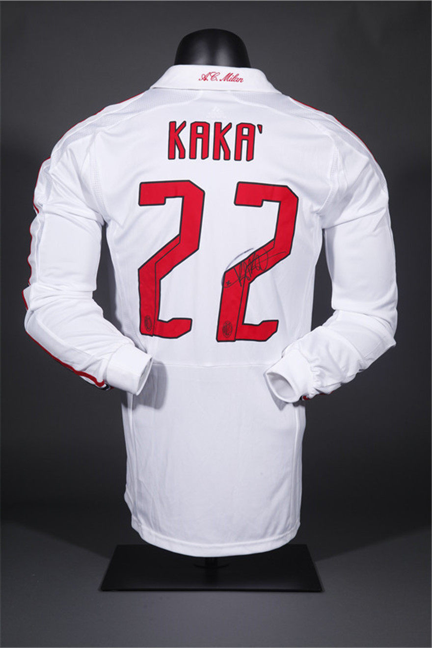 【权威提供】卡卡 亲笔签名 07-08赛季ac米兰欧冠客场落场球衣