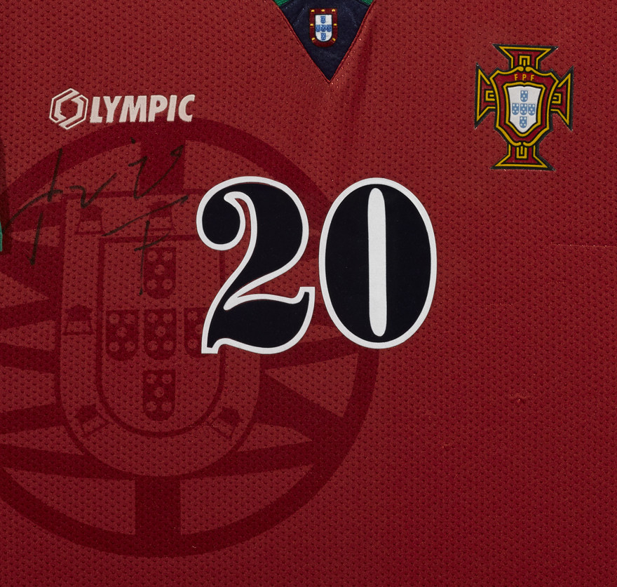 菲戈亲笔签名 1996年葡萄牙队主场球衣