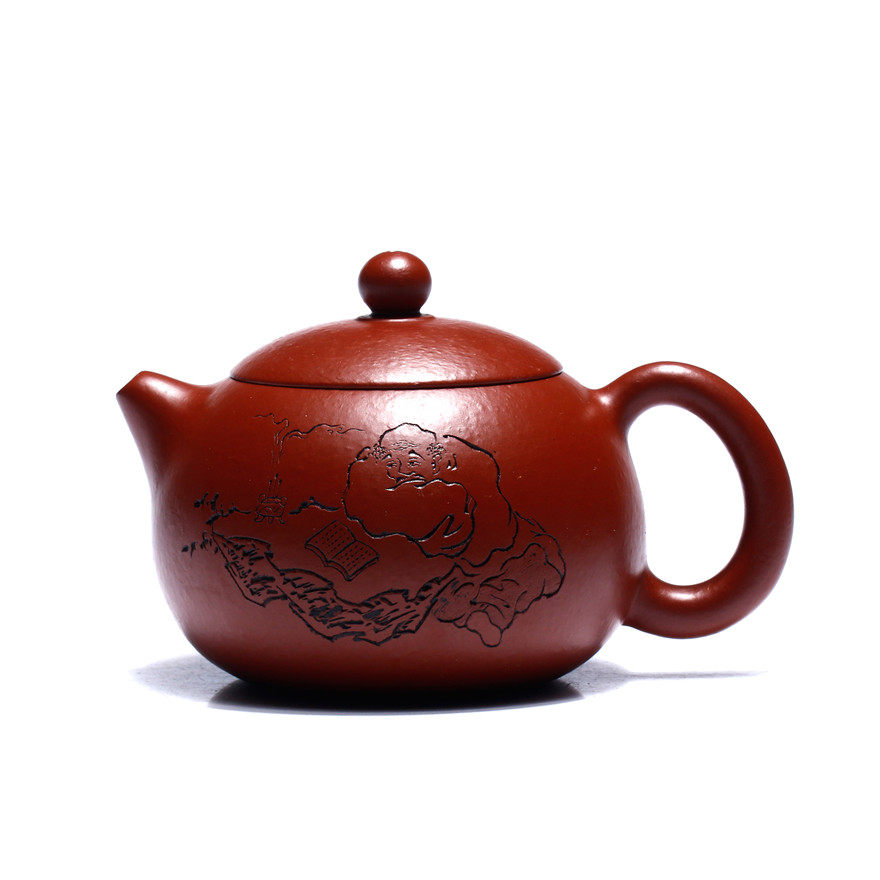 手工刻绘 造型经典《西施》大红袍 水色漂亮 实力派陶艺家芦银霞