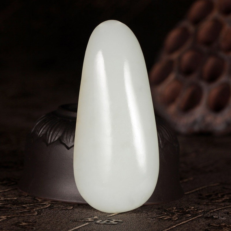 和田玉白玉 观音侧脸 52克 挂件 细腻圆润 造型优美 语石良园