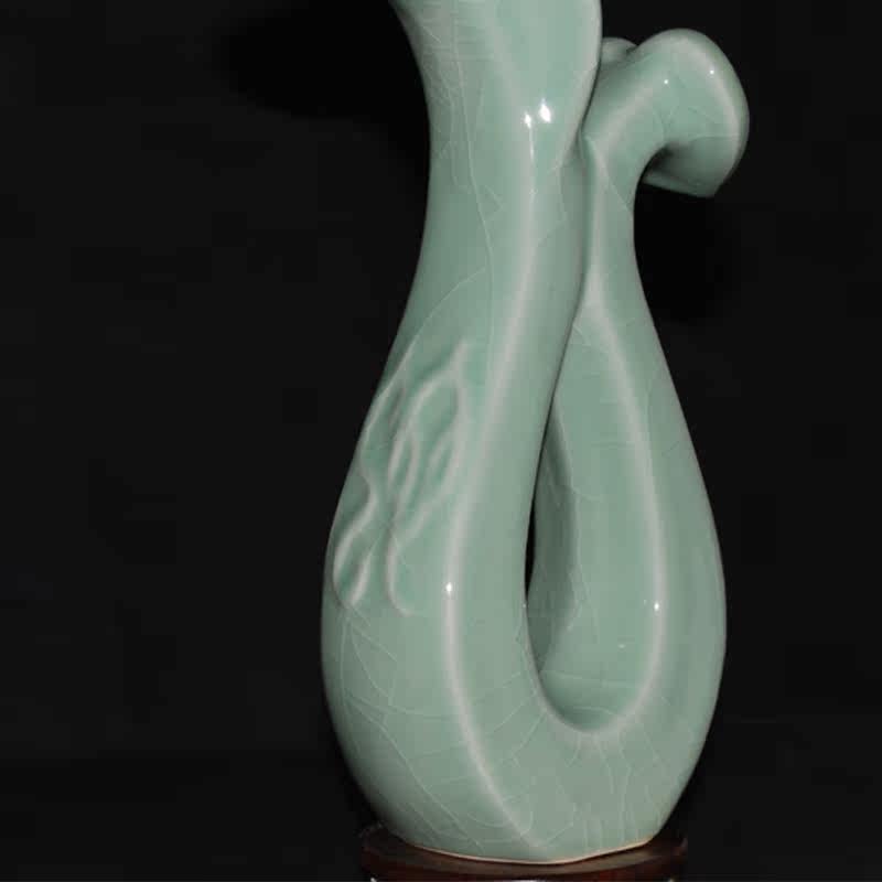 国家级非遗文化传承人 朱文立作品 如意蛇(粉青釉)