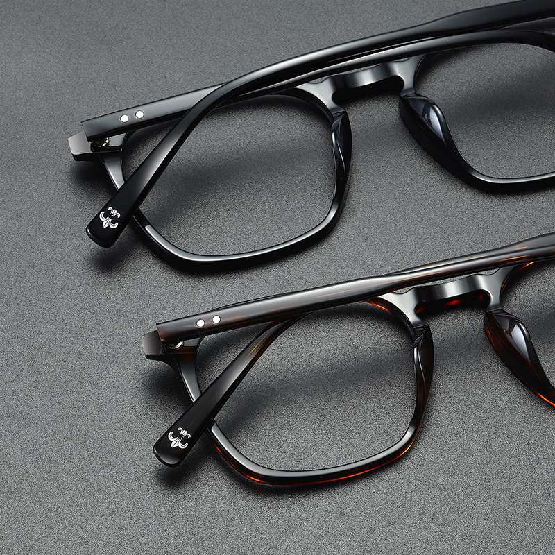 板材眼镜框男潮韩版复古个性方框玳瑁色黑框近视眼镜防蓝光防辐射