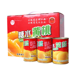 安徽砀山特产 多国牌水果黄桃罐头425g*12高档罐/箱 白领休闲食品