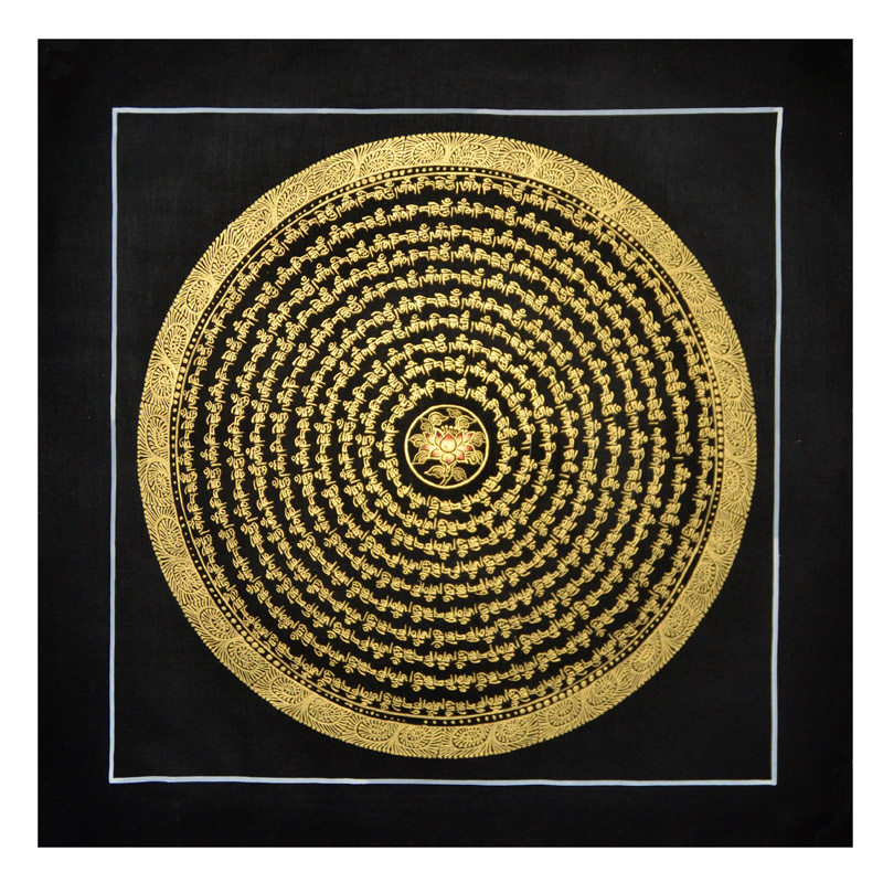 尼泊尔唐卡画师 chandva lama 《招财经文》坛城