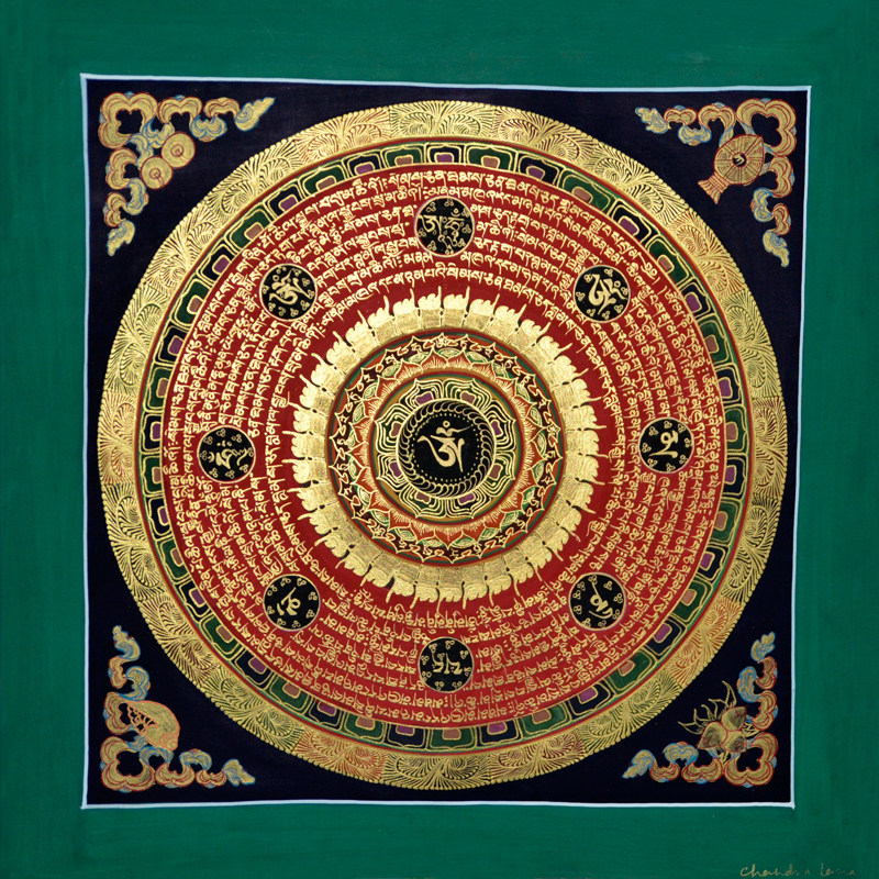 尼泊尔唐卡画师 chandva lama 《吉祥八宝》坛城