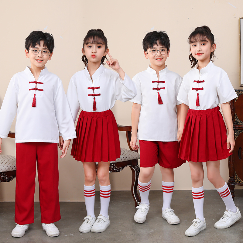 儿童诗歌朗诵合唱服演出服初中小学生中国风运动会开幕式班服校服