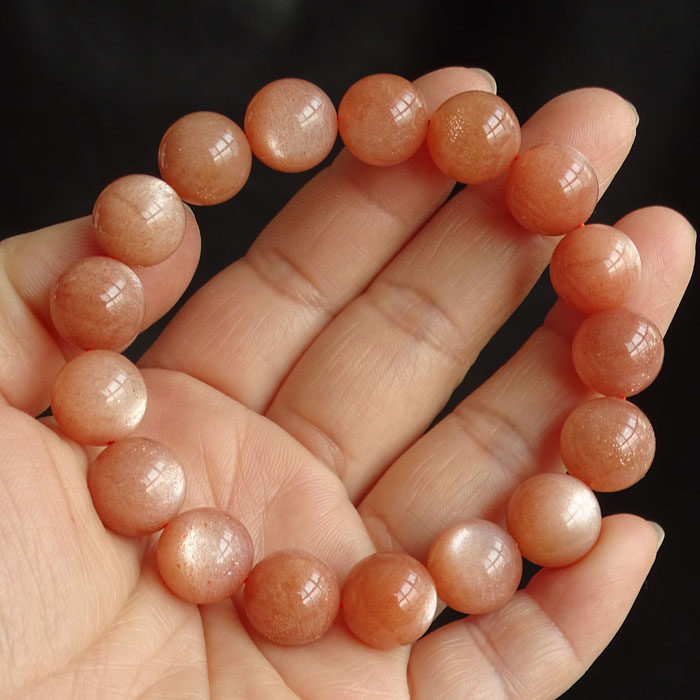 千蕊天然太阳石手链金砂光日光石手串多规格男女款