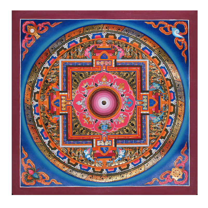 净土结庐 藏传佛教唐卡手工彩绘 彩绘吉祥八宝坛城20171128-016