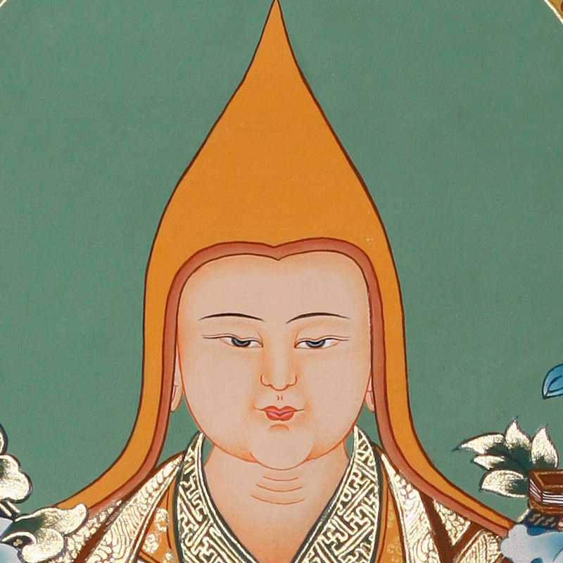 净土结庐 藏传佛教唐卡手工彩绘 宗喀巴 20111010-047