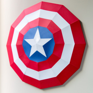 美国队长盾牌折纸艺术漫威纸模型