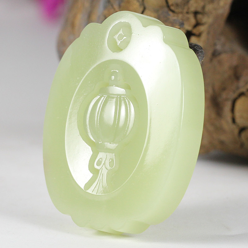 【吉祥如意】40.58克 和田玉灯笼挂件