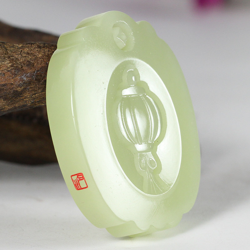 【吉祥如意】40.58克 和田玉灯笼挂件