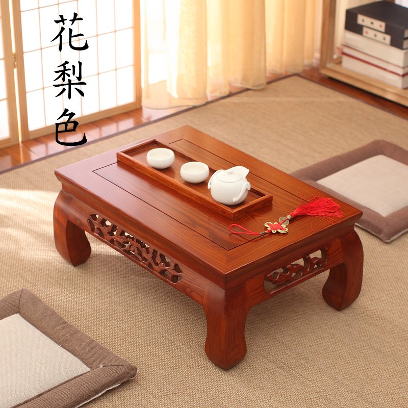 新款炕桌实木飘窗桌子小茶几榻榻米桌子矮桌仿古家用地台桌新中式