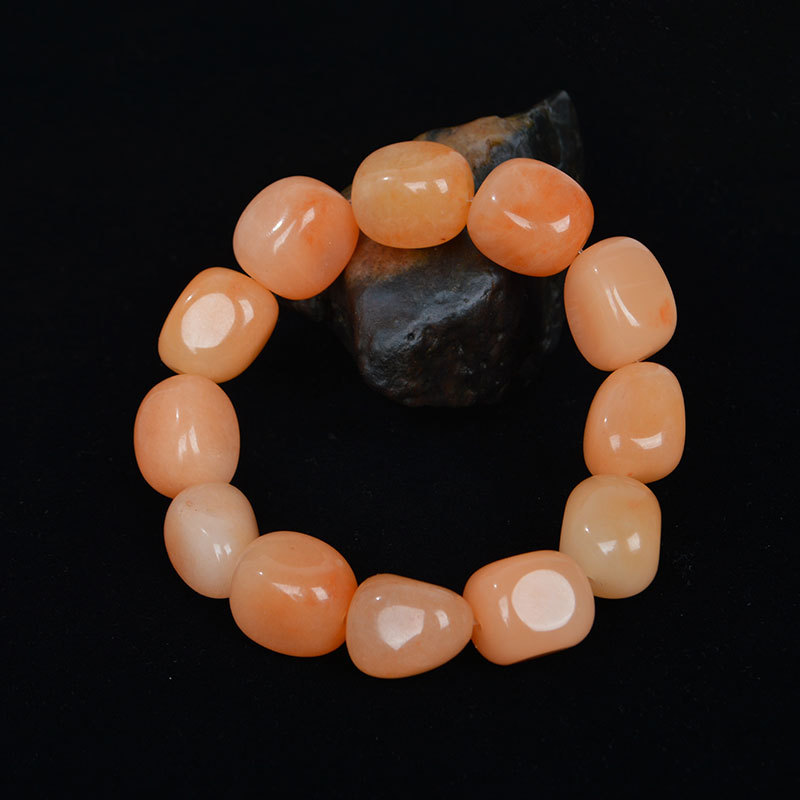 新疆金丝玉手串 天然玉石籽料A货戈壁玉粉红色原石随形手链男女款|msdalam kategori barang kemas/berlian/Emerald/emas, jed semula jadi yang lain, barang kemas - dari Buy2taobao.com untuk memberikan perkhidmatan ejen Taobao profesional membeli