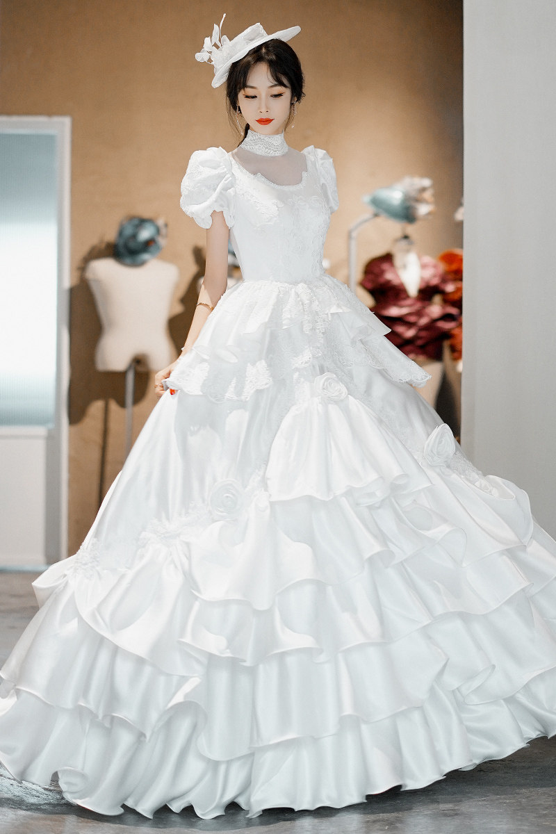 复古古董宫廷风新娘结婚新款婚纱