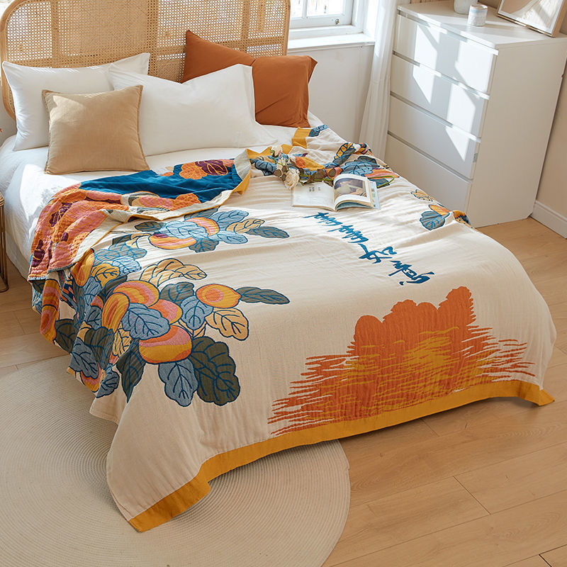 Ctdma/卡帝缦国潮简约四层加厚纯棉纱布毛巾被空调盖毯单双人床盖