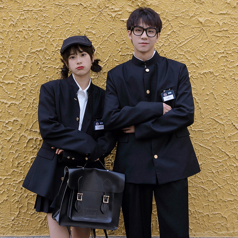 dk制服男女外套高校jk校服中山装西装学院风班服立领日制西服套装