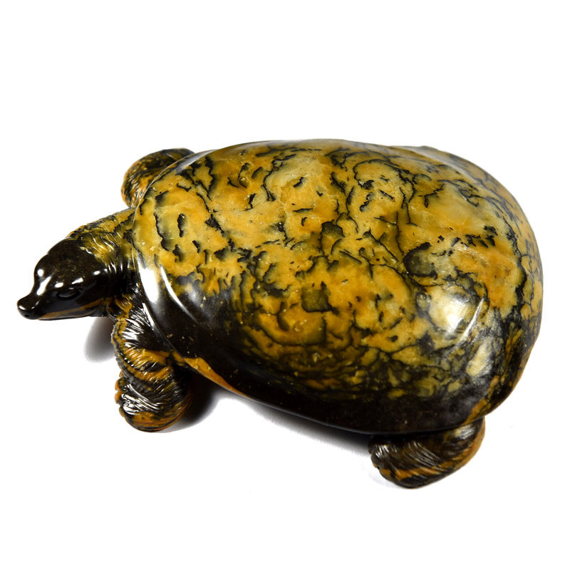 寿山石 优质老岭石《鳖》摆件 天然纹路 雕工细 精品