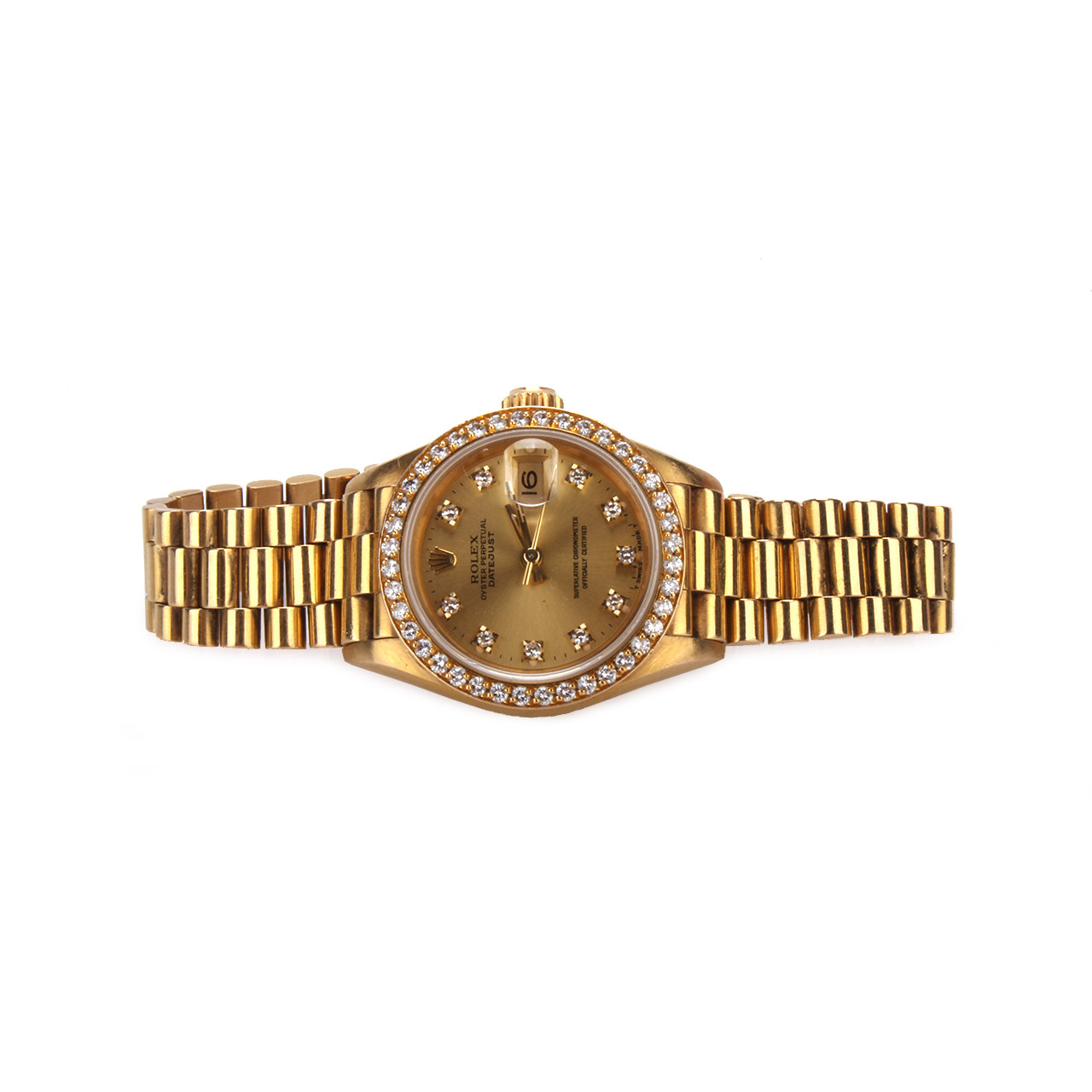 【9新】rolex劳力士后镶钻全金自动机械女表151229032