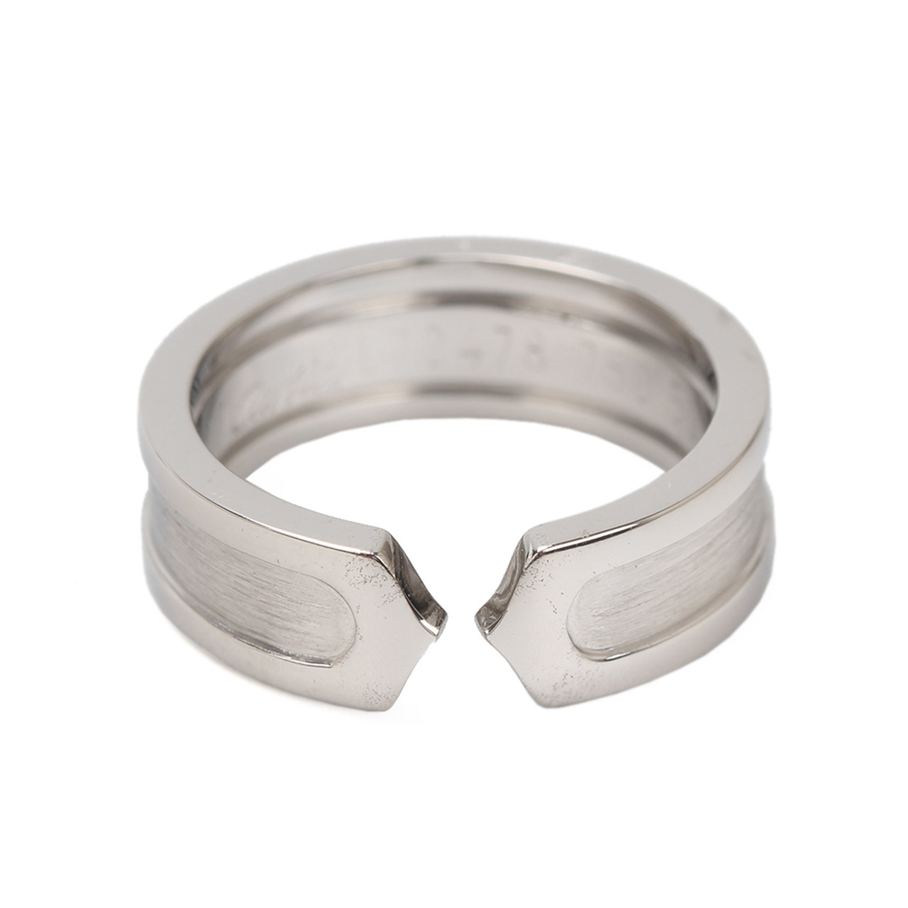 [9.5新]卡地亚cartier中性750白金开口戒指国内12号60812041