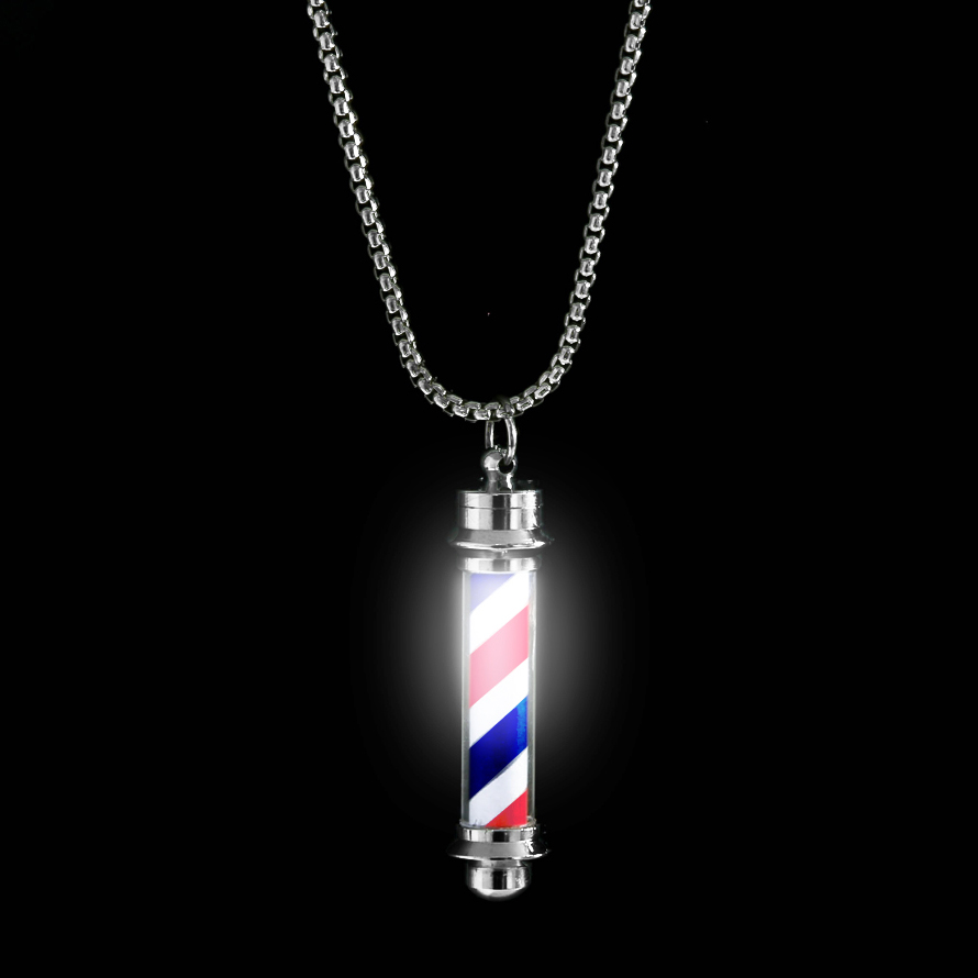 Barbershop Pole Necklace理发店霓虹灯红白蓝亮灯发光项链吊坠在类目 饰品/流行首饰/时尚饰品新, 项链中 - 来自Buy2taobao.com提供专业的淘宝代购服务